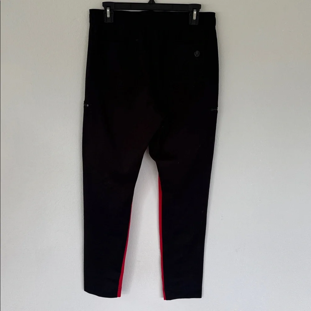 Careismatic black red high rise skinny fit medical scrub uniform pants medium
